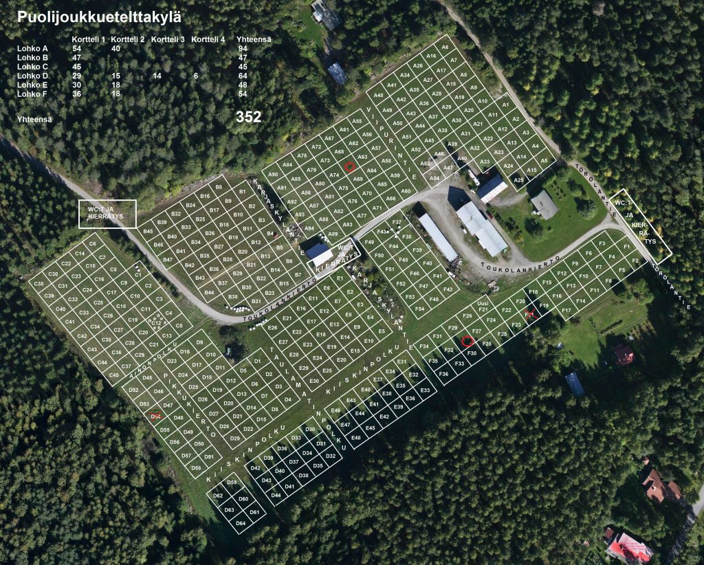 Törölän pelto 352 telttaa huoltopaikat ja tiennimet (1)